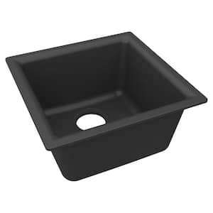 Quartz Classic 20 in. Drop-In/Undermount Single Bowl Matte Black Granite/Quartz Composite Bar Sink Only