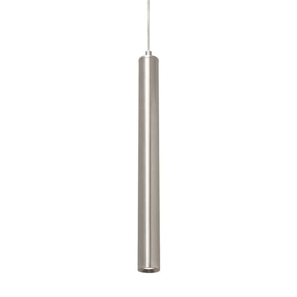 AFX Eli 9-Watt Integrated LED Satin Nickel Cylinder Pendant with Steel Satin Nickel