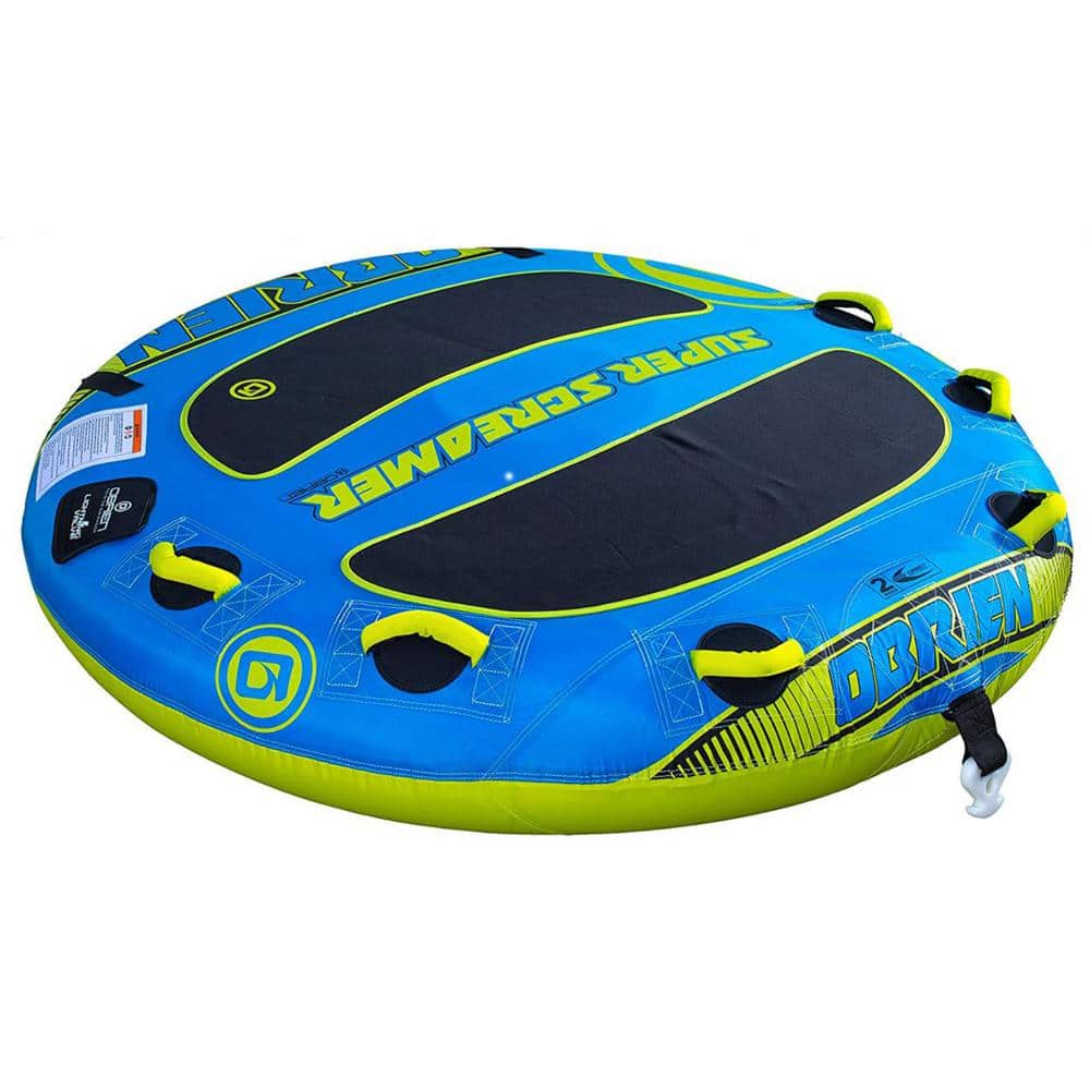 O'Brien Super Screamer Blue and Black 2-Person Inflatable Towable Tube