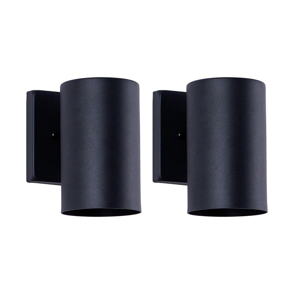 7 in. Outdoor Wall Sconce in a Black, 1-Light Exterior Wall Light Outdoor Lamp, Waterproof 2-Pack Cylinder Fixtures price history on PriceWatchPro