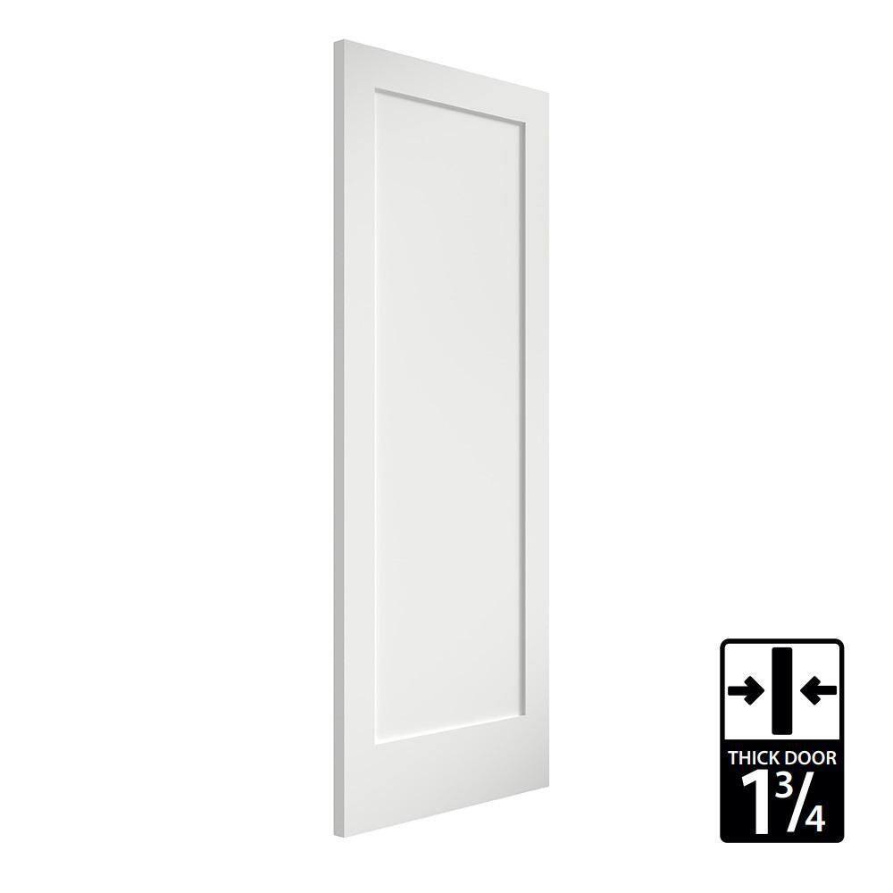 Shaker 1-Panel Solid Core White Primed Pine Interior Door Slab