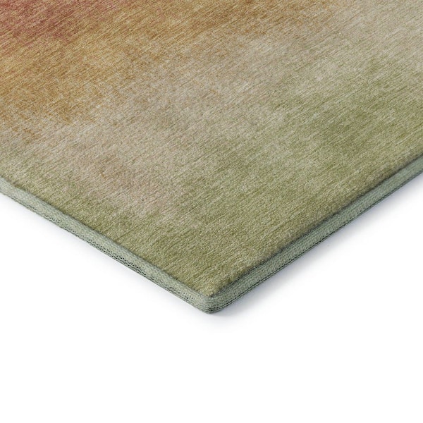 Mayfield Premium Machine Washable Abstract AMF2012 Coral 2 ft. x 7 ft. Runner Rug