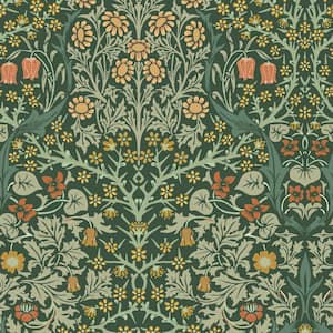 William Morris At Home Blackthorn Deep Green Wallpaper Sample