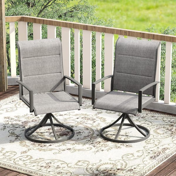 vicllax 4-Piece Outdoor Patio Swivel Dining Chairs with 360