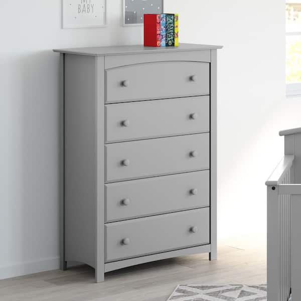 Kenton 5-Drawer Pebble Gray Dresser