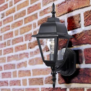 Maple Street Black Outdoor Wall-Mount Die-Cast Wall Lantern Sconce