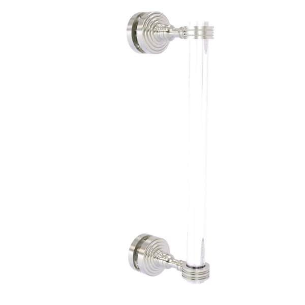 Allied Brass Pacific Grove 12 in. Single Side Shower Door Pull with Dotted Accents in Satin Nickel