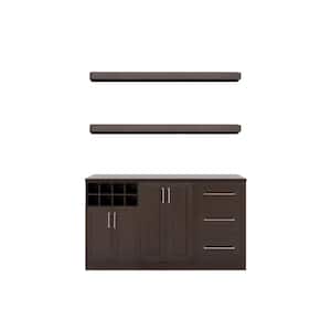 Alpine Furniture Flynn Small Bar Cabinet, Black 966BLK-17