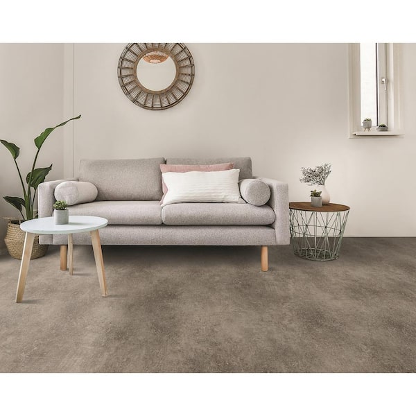 Warren Grey Stone 12 MIL 13.2 ft. W x Cut to Length Waterproof Vinyl Sheet Flooring
