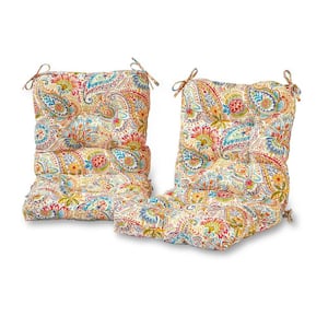 Jamboree Paisley 21 in. x 42 in. Outdoor Dining Chair Cushion (2-Pack)