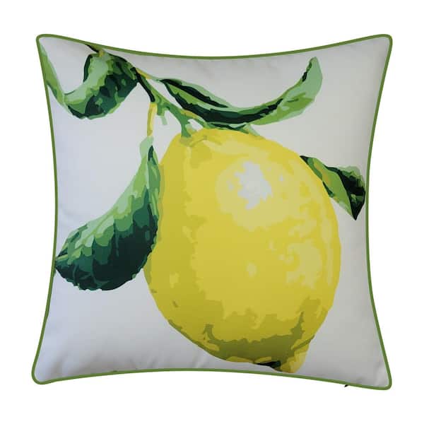 Unbranded Multi-Colored Oversized Lemon Indoor/Outdoor 20 x 20 Decorative Throw Pillow