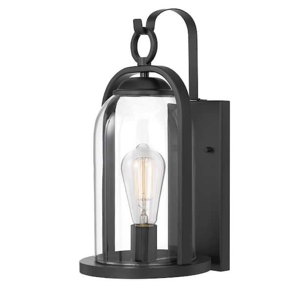 Worldwide Lighting Essex 1- Light Matte Black Painted Outdoor Wall Lantern Sconce Bell-Shaped Design