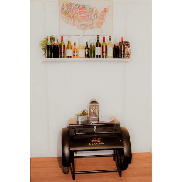 HomeRoots 28 in. Black Rectangle Metal End Table