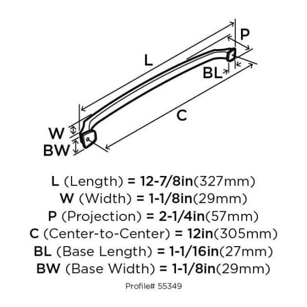 Black Bronze 12-Inch Traditional Appliance Pull with Mounting Hardware