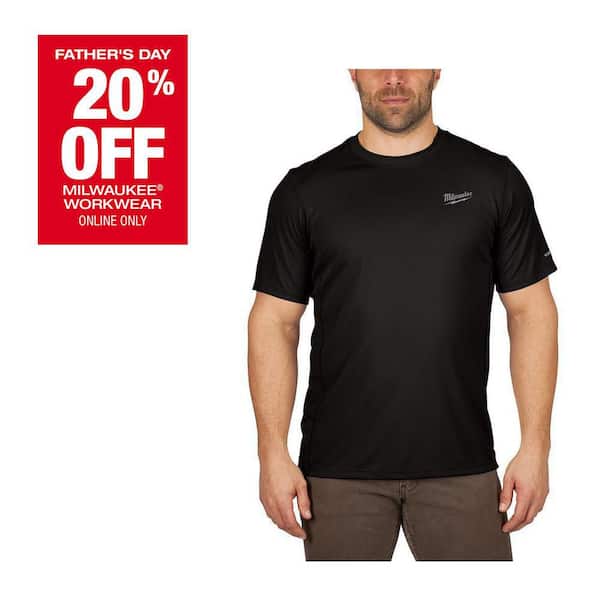 Men's WORKSKIN 2X-Large Black Lightweight Performance Short-Sleeve T-Shirt