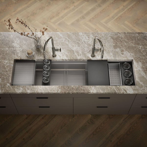 Synthos 4-Piece Paper Composite Workstation Prep Bowl Sink Accessory Set