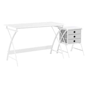 Olympic 48in. Rectangle White 3-Drawer Desk