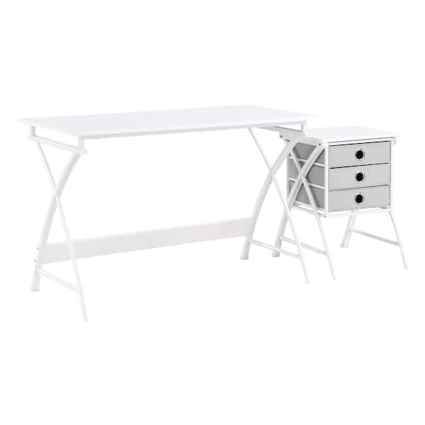 OSP Home Furnishings Olympic 48in. Rectangle White 3-Drawer Desk