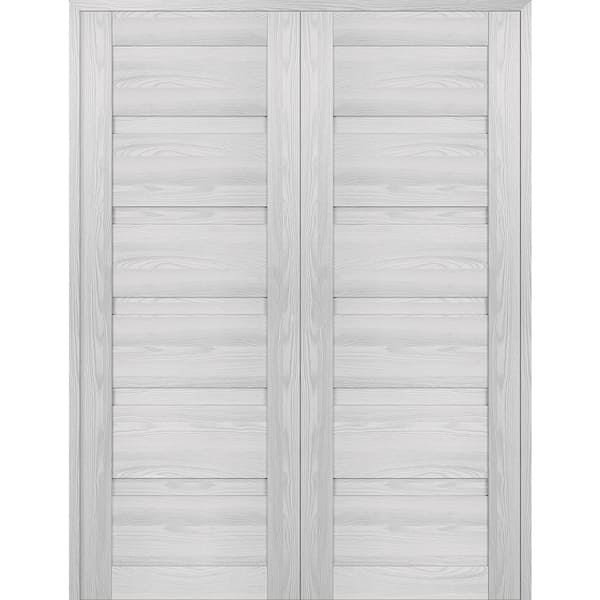 Belldinni Louver 72 in. x 79.375 in. Both Active Ribeira Ash Wood Composite Double Prehung Interior Door