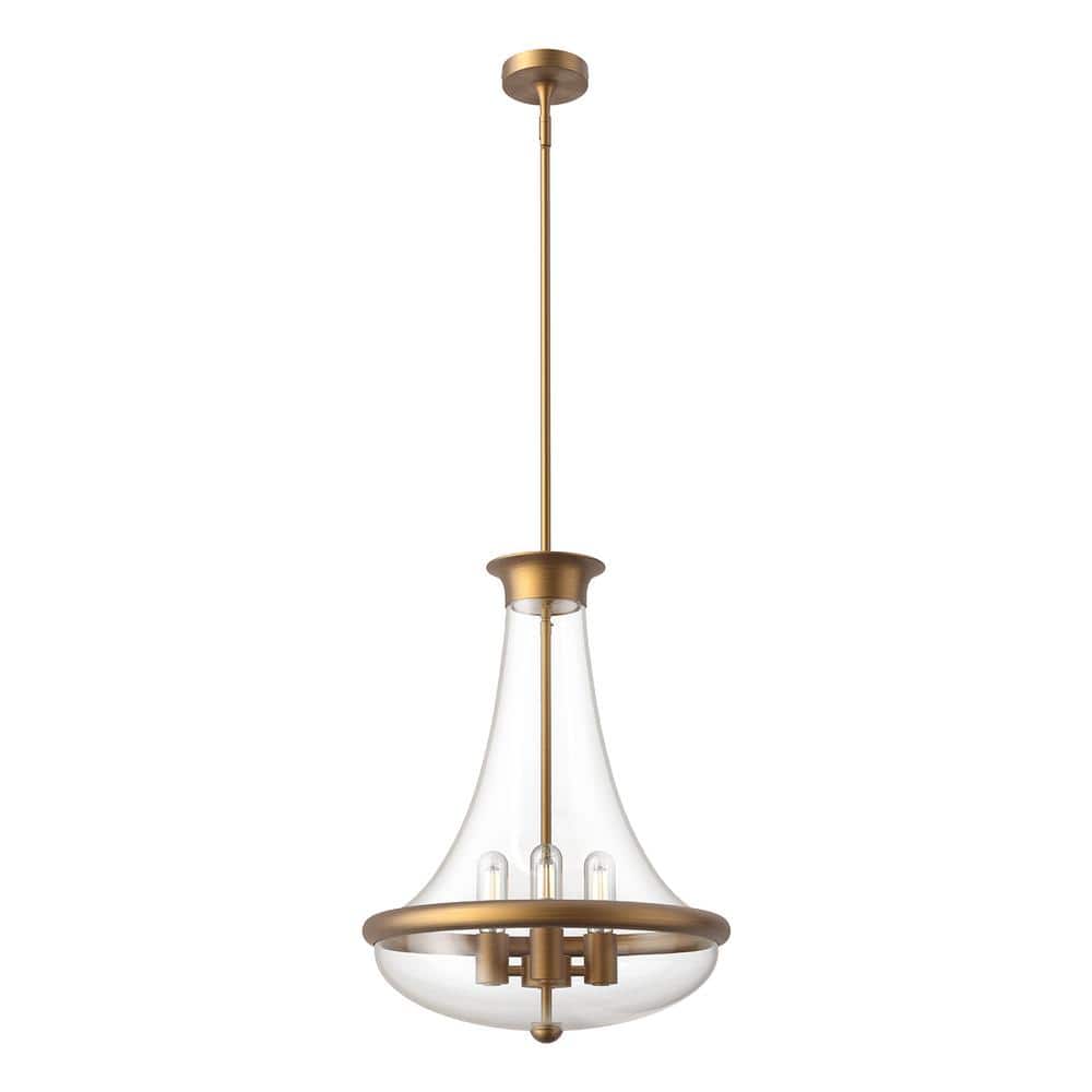 Marcel Aged Gold Glass Teardrop Pendant Light