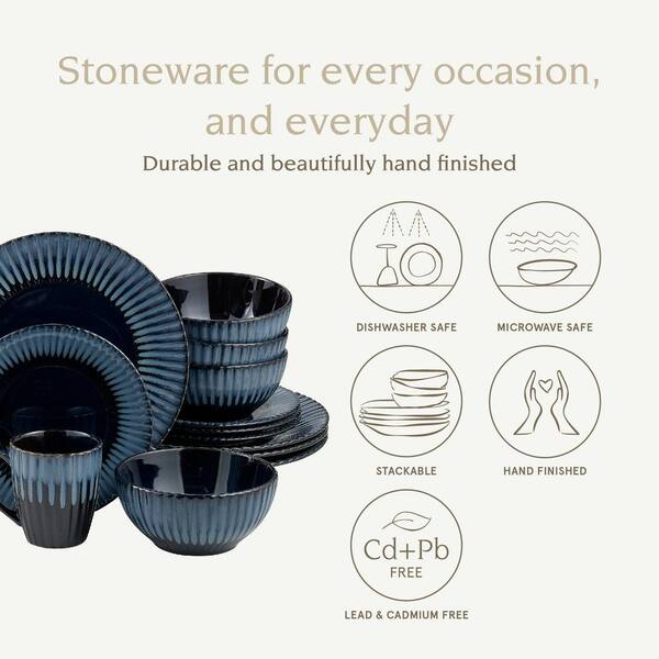 Overandback Mugs, Set of 4 Stoneware Dishwasher Safe Microwave Safe S