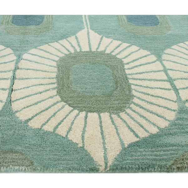 Chelsea Aqua 3 ft. x 8 ft. (2'6" x 8') Geometric Contemporary Runner