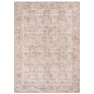 Delano Terracotta Floral Pattern Machine Washable Area Rug Multi 9 ft. x 12 ft. Area Rug