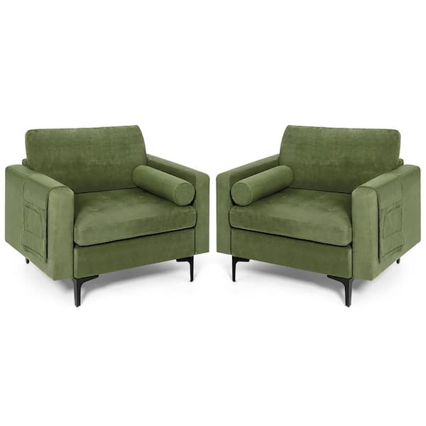 Structube green velvet discount chair