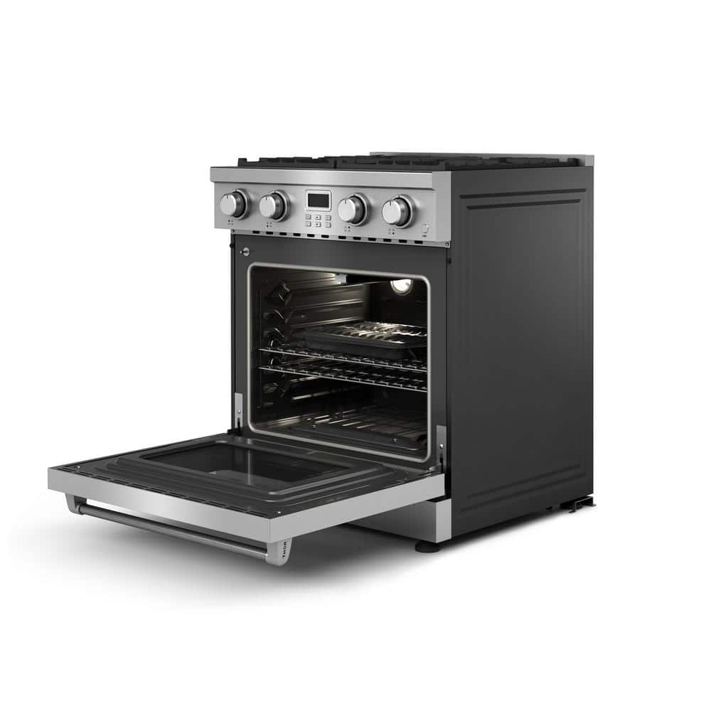30" Stainless Steel Free-Standing Convection Gas Range