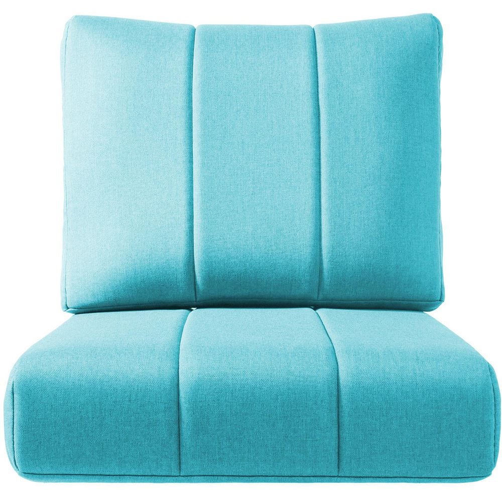 Ivora 24 in. W x 24 in. D x 6 in. T 2-Piece Water Resistant Outdoor Lounge Chair Replacement Cushion Set in Light Blue price history on PriceWatchPro