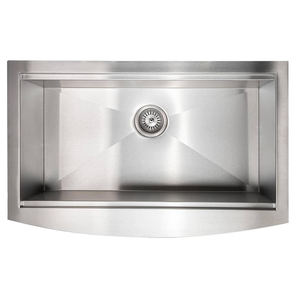 33" Stainless Steel Single Bowl Farmhouse Sink with Drainboard