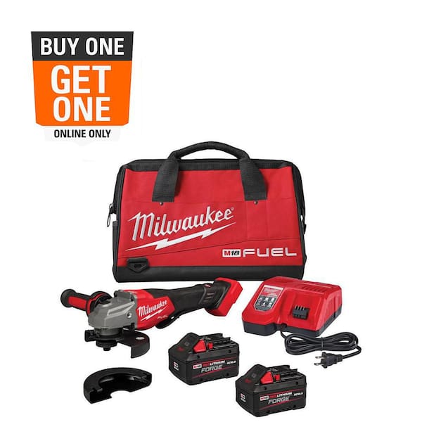 M18 FUEL 18-Volt Lithium-Ion Brushless Cordless 4-1/2 in./6 in. Braking Grinder w/Paddle Switch & Two XC 8.0 Ah Battery