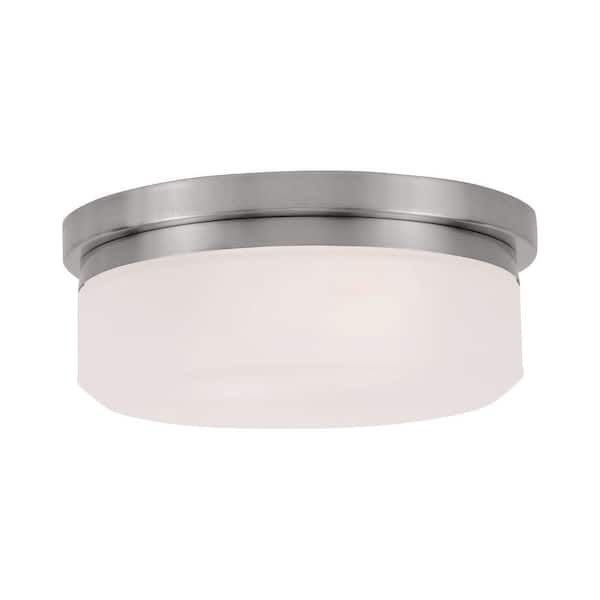 Livex Lighting Stratus 2 Light Brushed Nickel Flush Mount or Wall Mount