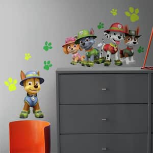 5 in. x 19 in. Paw Patrol Jungle 15-Piece Peel and Stick Giant Wall Decals