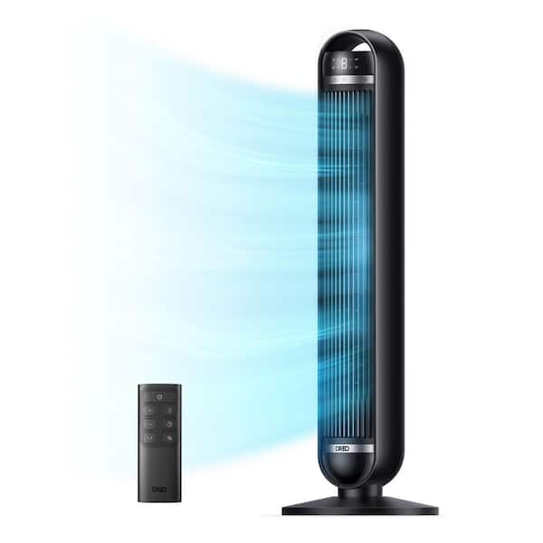 36 in. Tower Fan, 25 DB Quiet, 8 Speed, 8-H Timer, 90° oscillation with Remote in Black