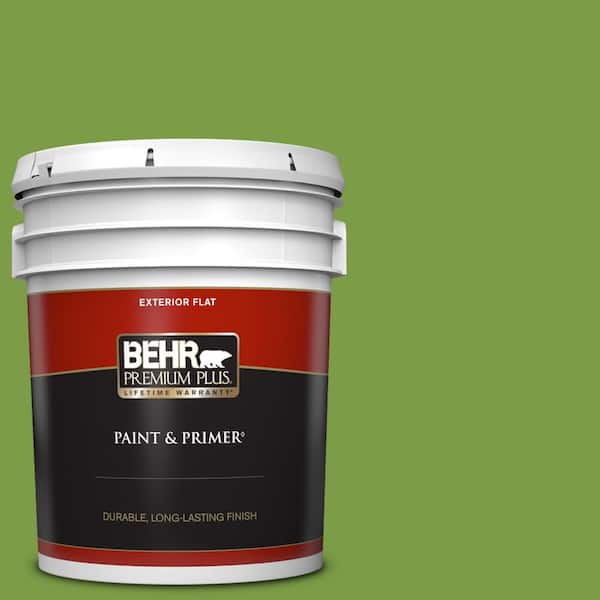 BEHR PREMIUM PLUS 5 gal. #420B-7 Pepper Grass Flat Exterior Paint & Primer