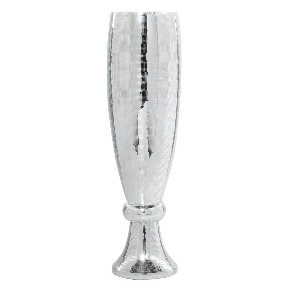 Elegant Silver Ceramic Mosaic Floor Vase 16"x51"