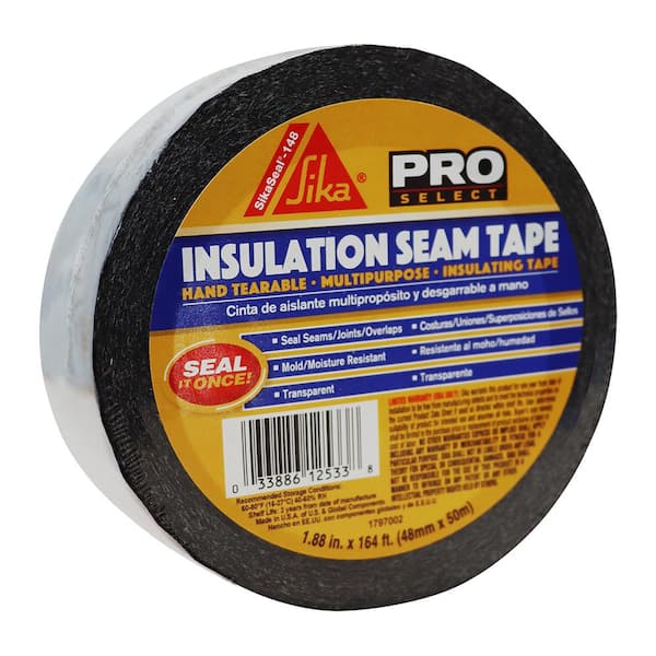 Sika 1.88 in. x 164 ft. Clear, Hand Tearable, Multipurpose Insulation Seam  Tape 580904 - The Home Depot