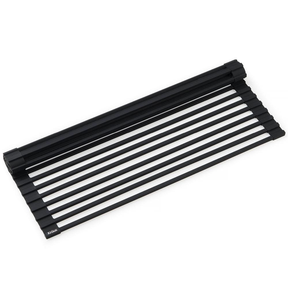 KRAUS Multipurpose Jet Black Over-Sink Roll-Up Dish Drying Mat KRM-10JB - The Home Depot