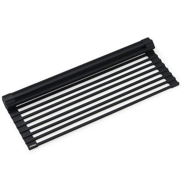 KRAUS Multipurpose Jet Black Over-Sink Roll-Up Dish Drying Mat