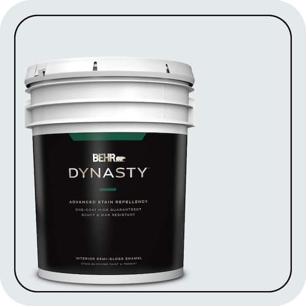 BEHR DYNASTY 5 gal. #PPL-54 Snow Cloud Semi-Gloss Enamel Interior Stain-Blocking Paint & Primer