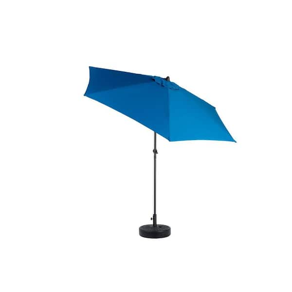living accents 9 ft tiltable royal blue market patio umbrella Tilt | Auto-Tilt, LED Lighting, Wind Resistant | Commercial Grade | Sunbrella Dark A key feature of this market umbrella is its tiltable mechanism Livingscape Navy Blue Tilt Patio