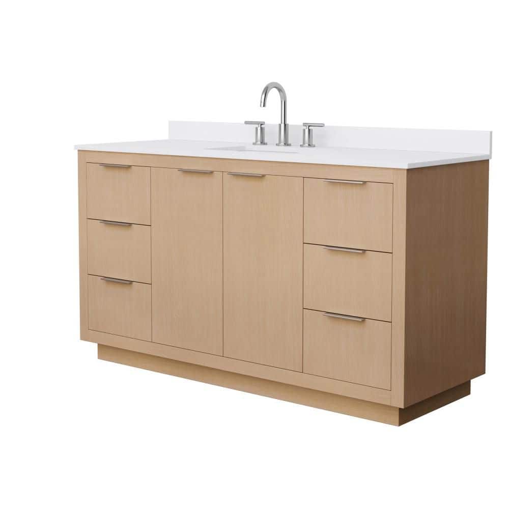 Maroni 60 in. Single Freestanding Light Straw Bath Vanity with Top price history on PriceWatchPro