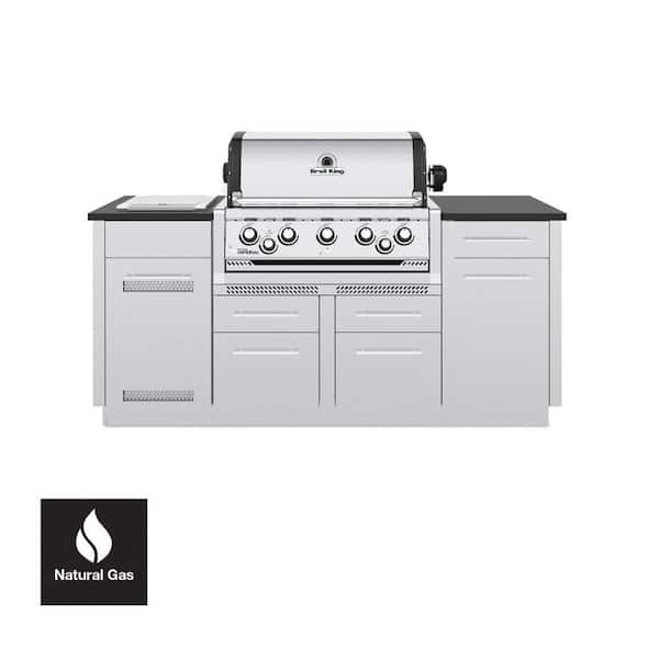 Broil King Imperial S 590i 5-Burner Built-In Island Natural Gas Grill with Side Burner and Rear Rotisserie Burner
