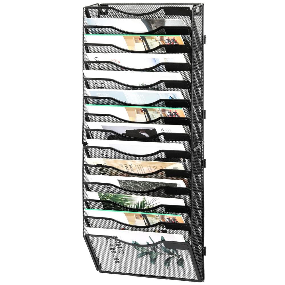 12.7 in. x 7 in. Black Hanging Mails Folders Papers Magazine Organization, 