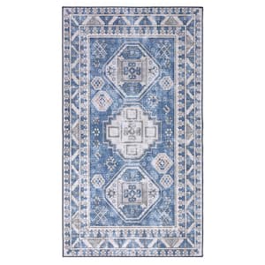 Blue 5 ft. x 8 ft. Vintage Persian Distressed Oriental Area Rug
