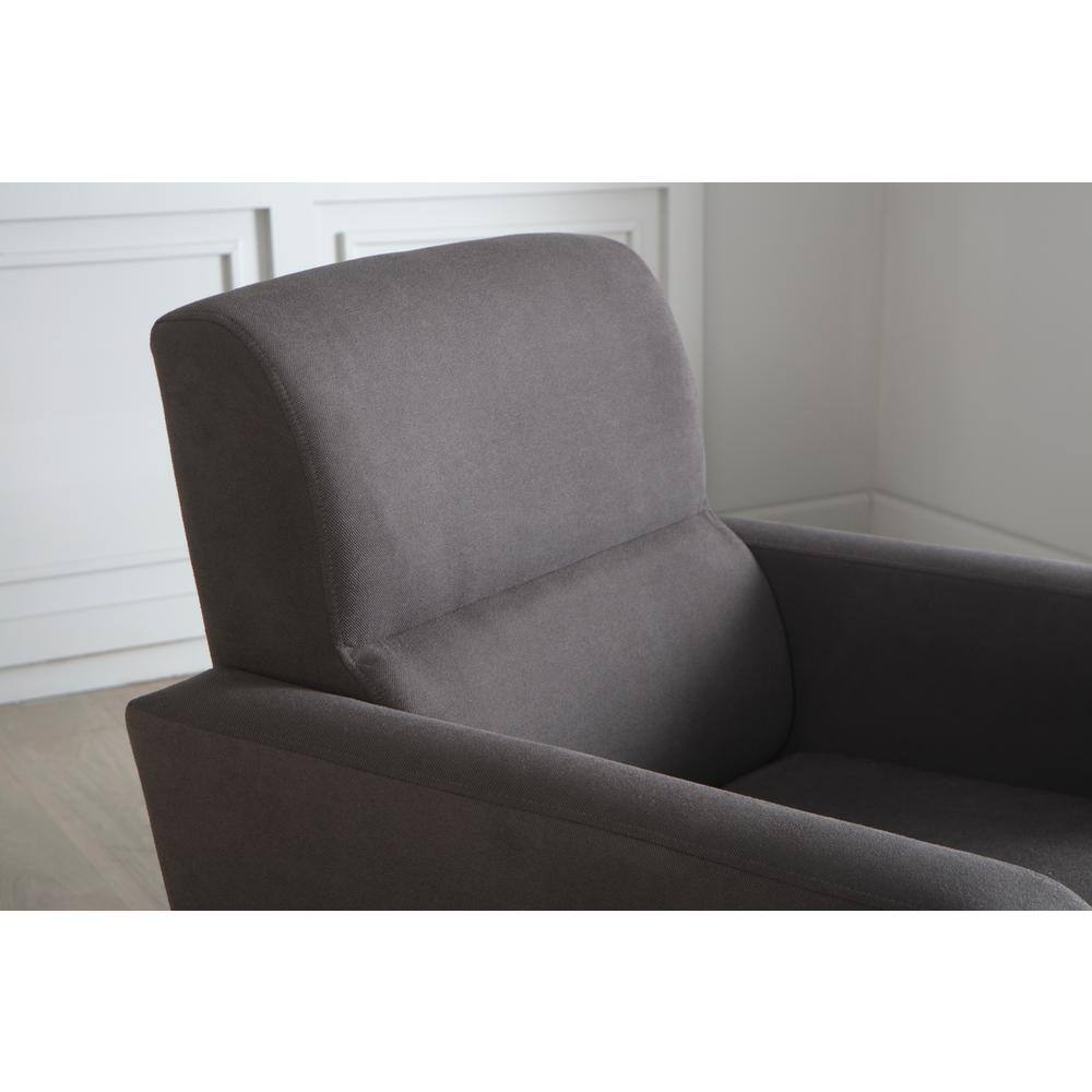Charcoal Metal Mid-Century Modern Accent Chair with Storage