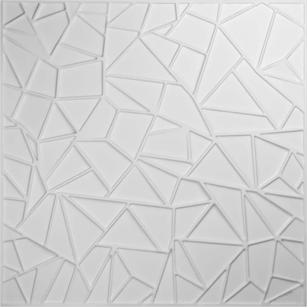 White Textured 3D PVC Decorative Wall Panel 19.63" x 19.63"