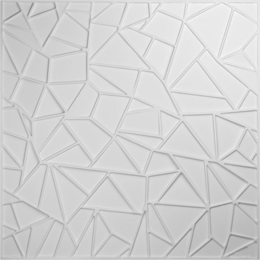 Elwod 19.625" x 19.625" White PVC 3D Wall Panels (10-Pack)