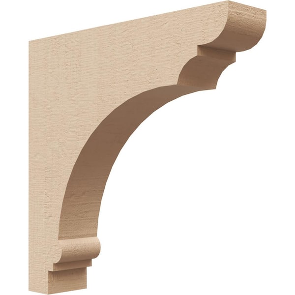 Ekena Millwork 2 in. x 10 in. x 10 in. Series 1 Thin Hughes Rough Cedar Woodgrain Timberthane Polyurethane Corbel, Primed Tan
